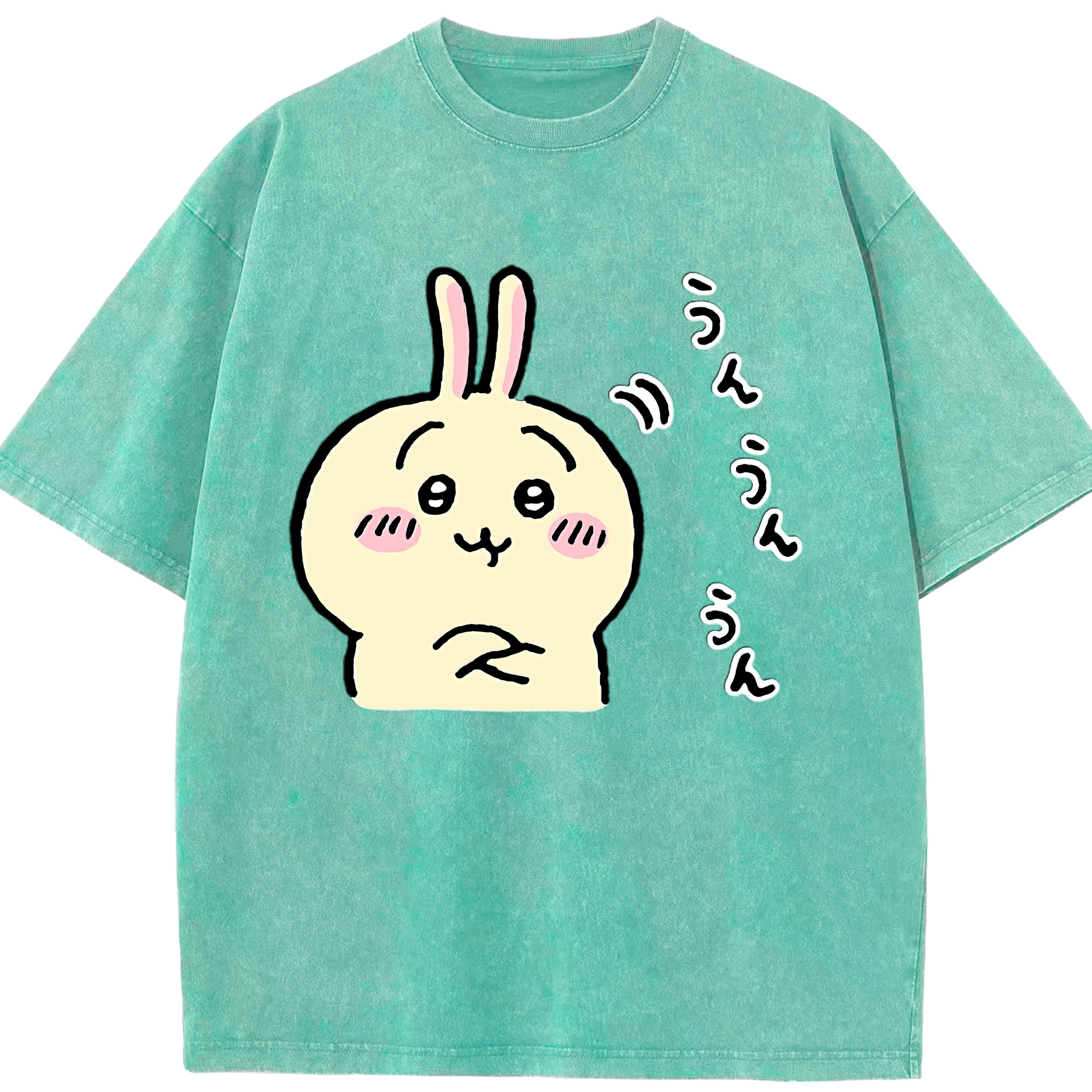 （画像用） ちいかわ うさぎ Chii-kawa usagi 綿100% ヴィンテージ風 半袖Tシャツ（フロントプリント）